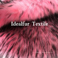 Pink Long Pile Black Tip Artificial Fur for Collar